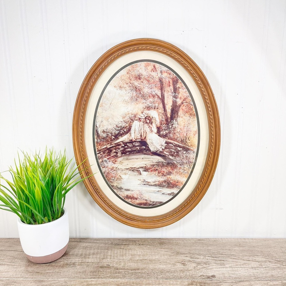 Vintage Oval Frame Nature‎ Picture - Vintage Wall Hanging